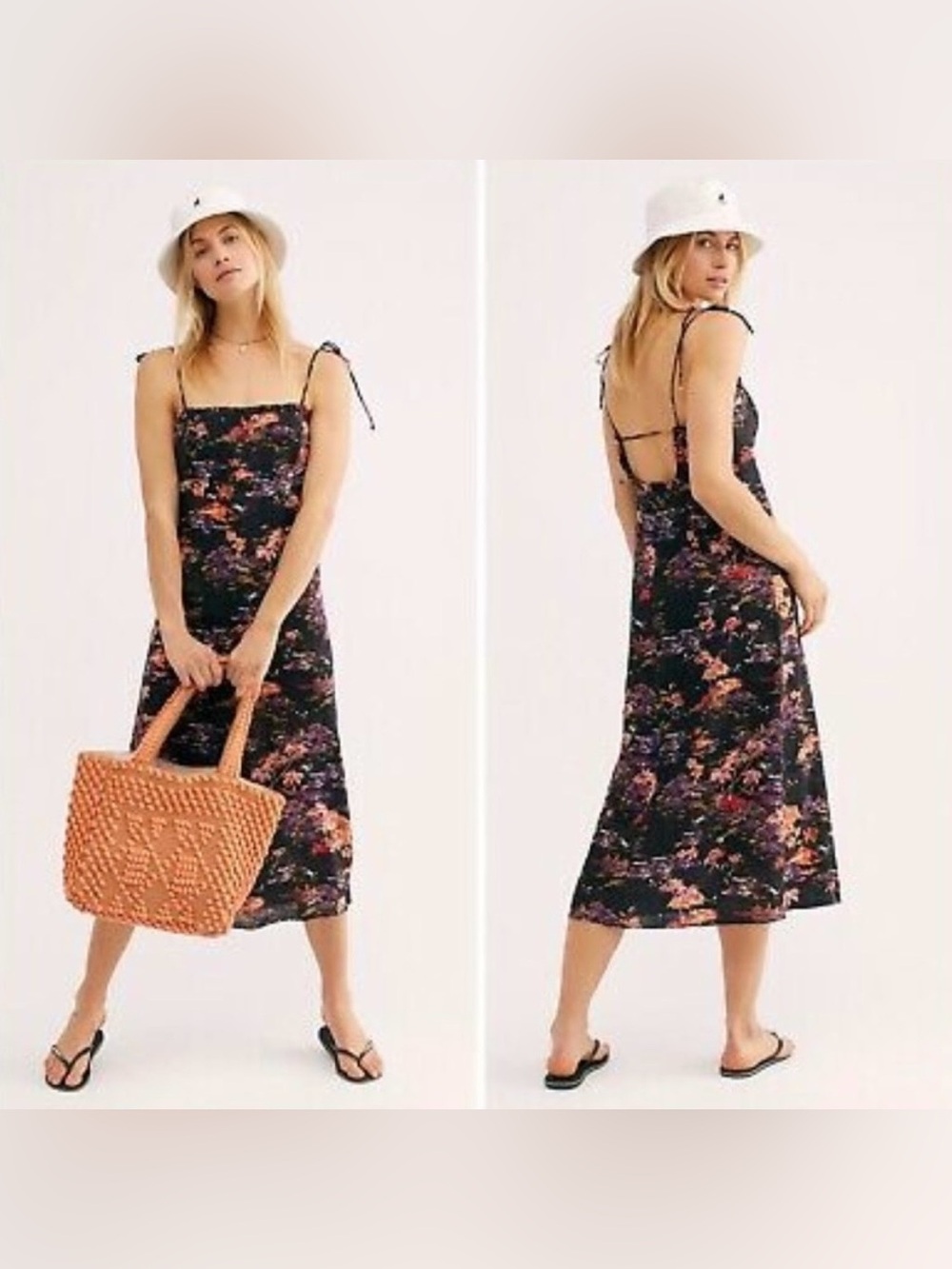 FREE PEOPLE Beach Party Linen Blend Dress